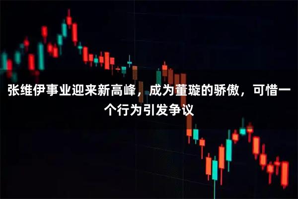 张维伊事业迎来新高峰，成为董璇的骄傲，可惜一个行为引发争议